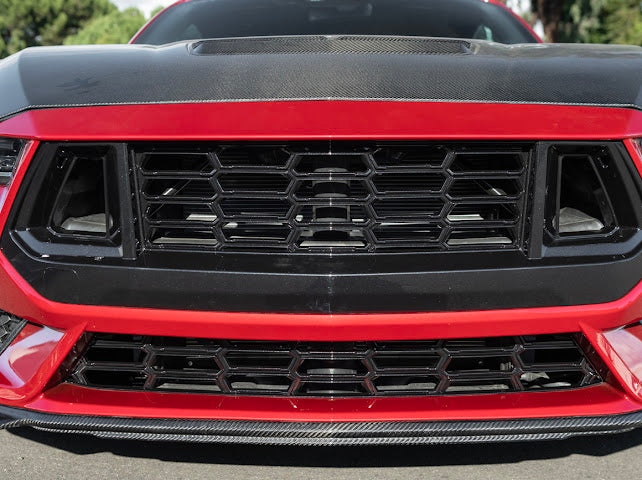 2024+ FORD MUSTANG S650 | CARBON FIBER FRONT GRILLE INSERT REPLACEMENT UPPER & LOWER